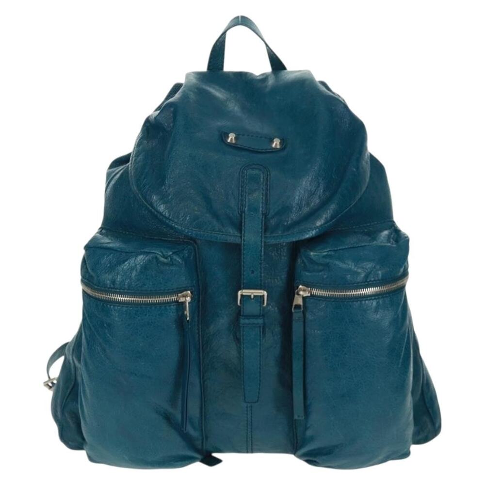 Balenciaga Leather Backpack Blue